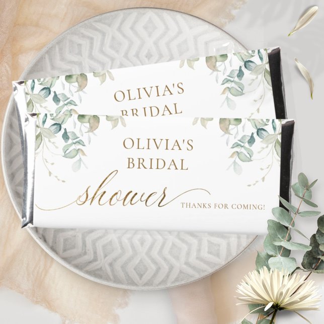 Elegant Bridal /Baby Shower Personalized Greenery  Hershey Bar Favors (Creator Uploaded)