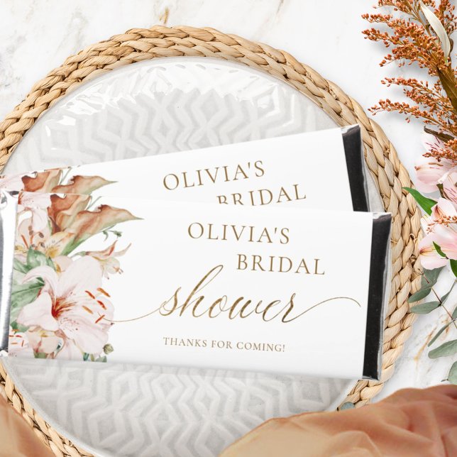 Elegant Bridal / Baby Shower Terracotta Floral Hershey Bar Favors (Creator Uploaded)