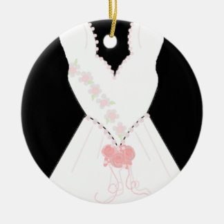 Elegant Bridal Gown Ceramic Ornament