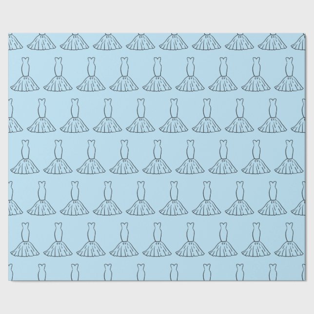 Elegant Bridal Gowns Blue Seamless Wedding Gifts Wrapping Paper (Seam)