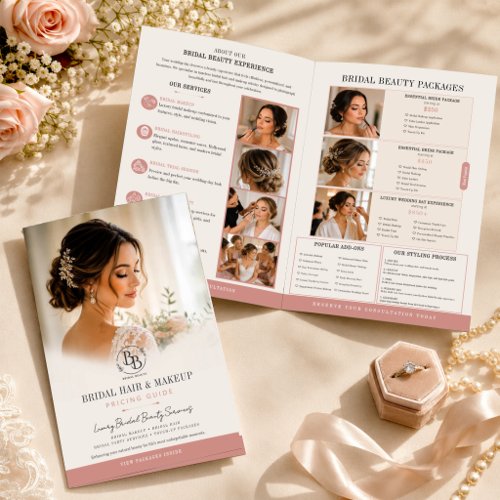 Elegant Bridal Hair and Makeup Pricing Guide  Brochure