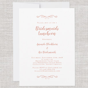Elegant Bridal Luncheon Bridesmaids Blush Pink Invitation
