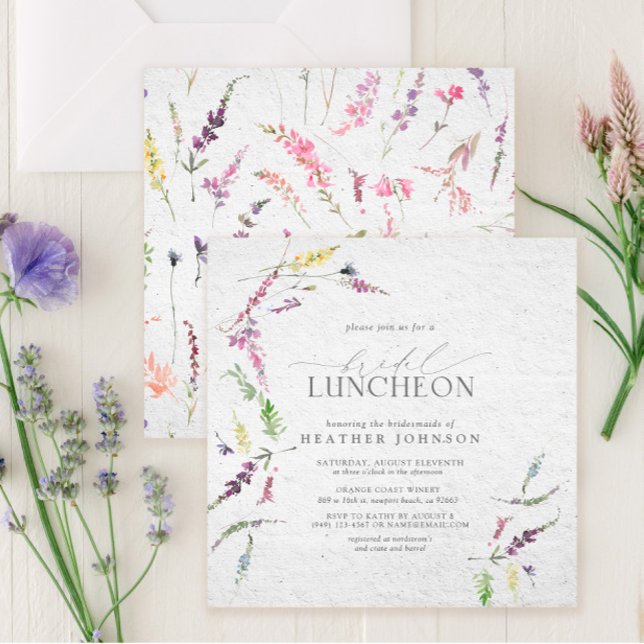 Elegant Bridal Luncheon Floral Wildflower Invitation (Creator Uploaded)
