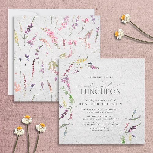 Elegant Bridal Luncheon Floral Wildflower Invitation