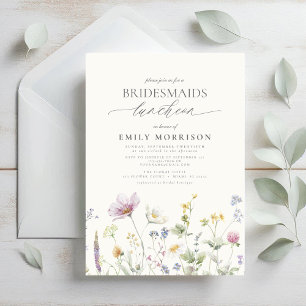 Elegant Bridal Luncheon Wildflower Invitation