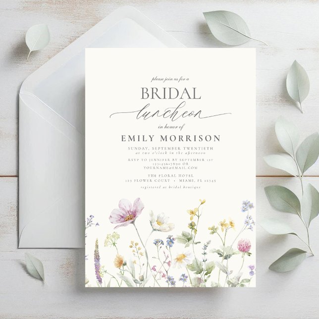 Elegant Bridal Luncheon Wildflower Invitation (Creator Uploaded)