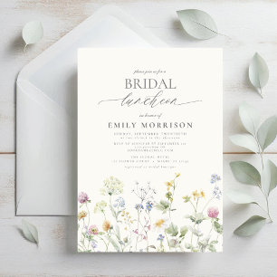 Elegant Bridal Luncheon Wildflower Invitation