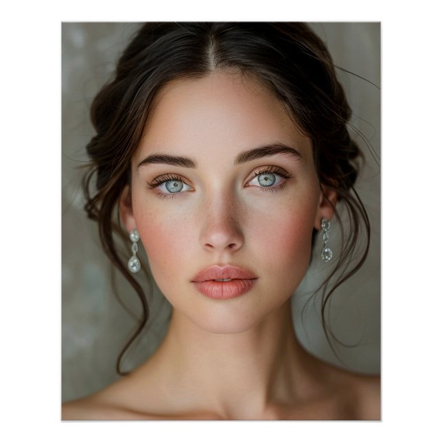 Elegant Bridal Model Portrait Poster (Front)