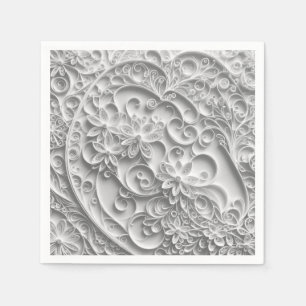 Elegant Bridal Paper Quilling Design Napkins