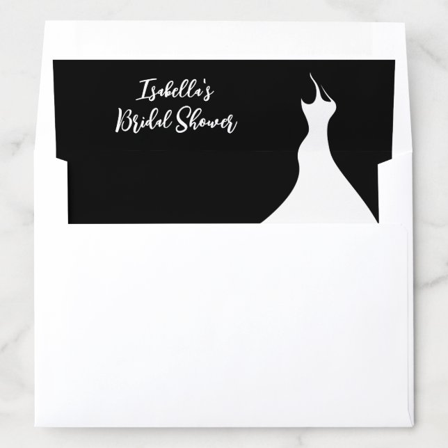 Elegant Bridal Shower black Envelope Liner (In Envelope)
