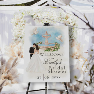 Elegant Bridal Shower Bride & Groom Fountain Foam Board