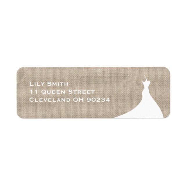 Elegant Bridal Shower burlap Label (Front)