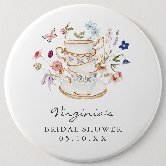 Elegant Bridal Shower Button (Front)