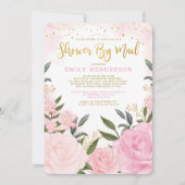 Elegant Bridal Shower By Mail Blush Pink Floral Invitation (Front)