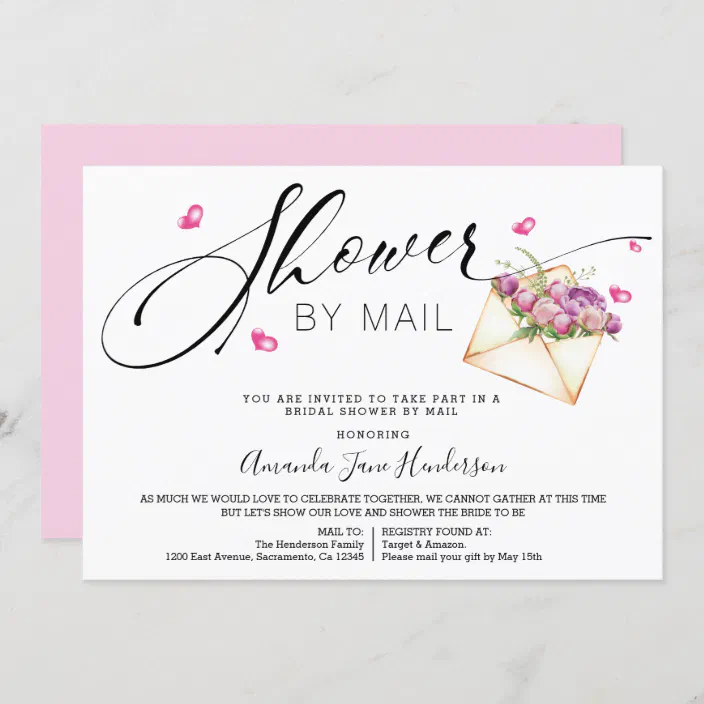 Elegant Bridal Shower By Mail Invitation Zazzle Com