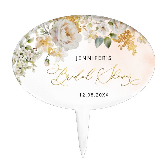 Elegant Bridal Shower Cake Toppers (Front)