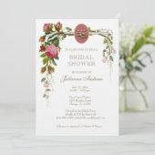 Elegant Bridal Shower Christian Roses Invitation (Standing Front)