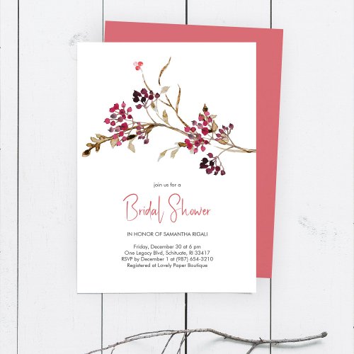 Elegant Bridal Shower Christmas Party  Invitation