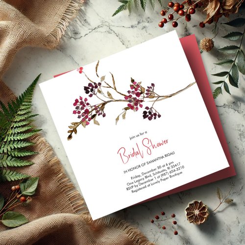 Elegant Bridal Shower Christmas Party  Invitation