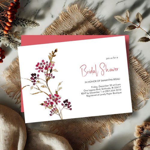 Elegant Bridal Shower Christmas Party  Invitation