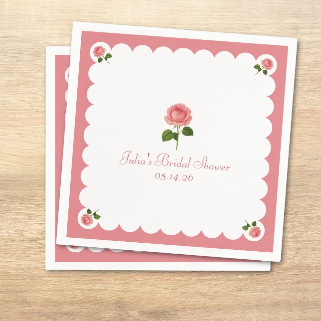 Elegant Bridal Shower Classic Dusty Rose Girly Napkins (Creator Uploaded)