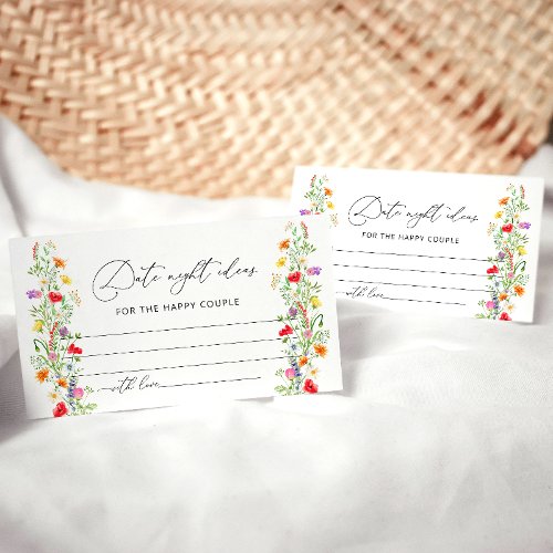 Elegant bridal shower date night ideas card