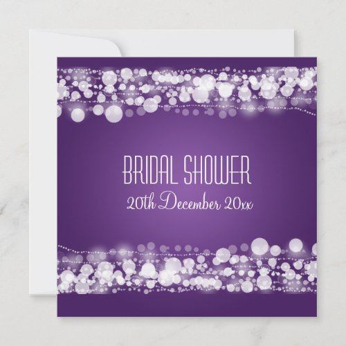 Elegant Bridal Shower  Dotted Purple Personalized Announcement