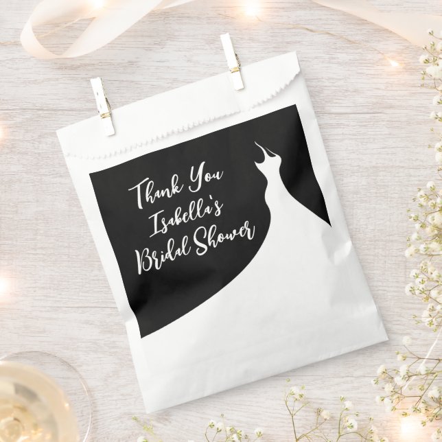 Elegant Bridal Shower Favor Bag black (Clipped)