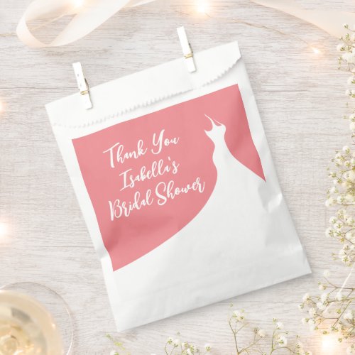 Elegant Bridal Shower Favor Bag coral