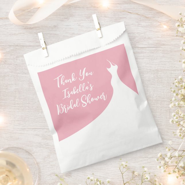 Elegant Bridal Shower Favor Bag pink (Clipped)