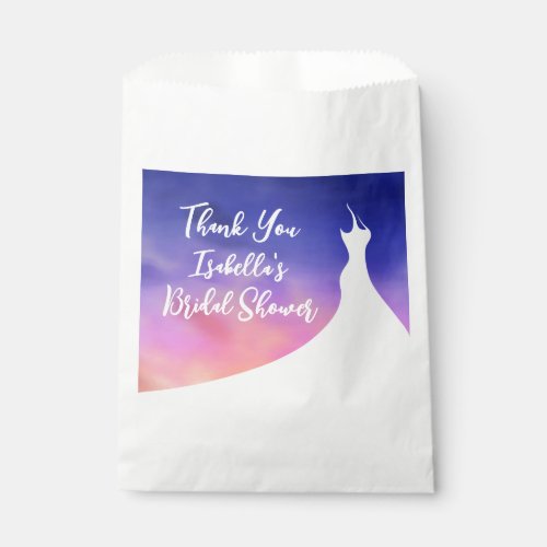 Elegant Bridal Shower Favor Bag purple watercolor