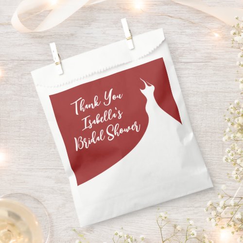 Elegant Bridal Shower Favor Bag red