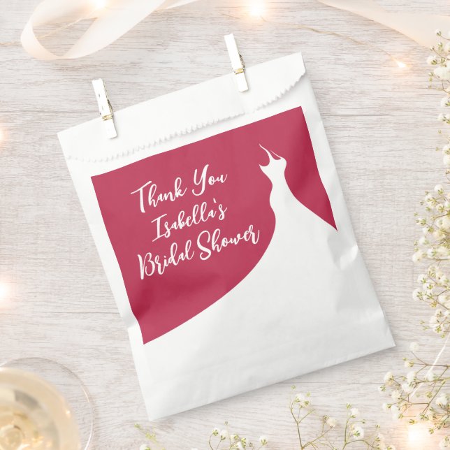 Elegant Bridal Shower Favor Bag viva magenta (Clipped)