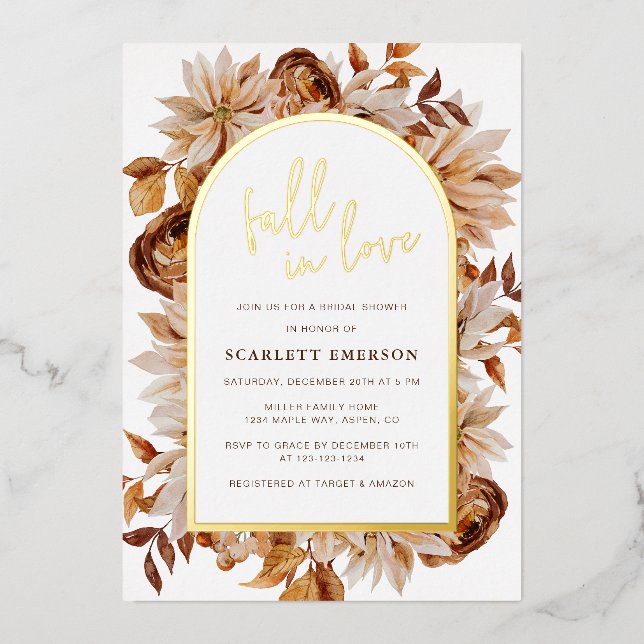 Elegant Bridal Shower Foil Invitation (Front)