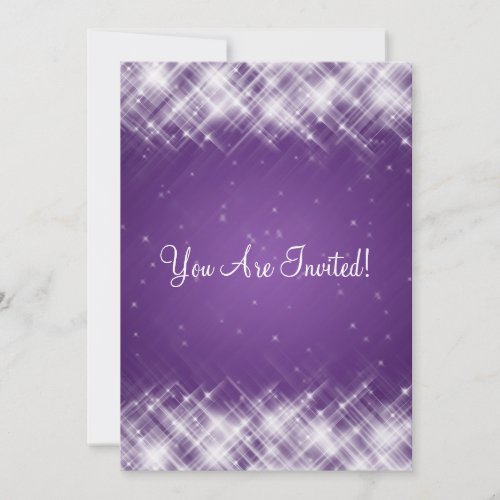 Elegant Bridal Shower Glamorous Sparks Purple Invitations