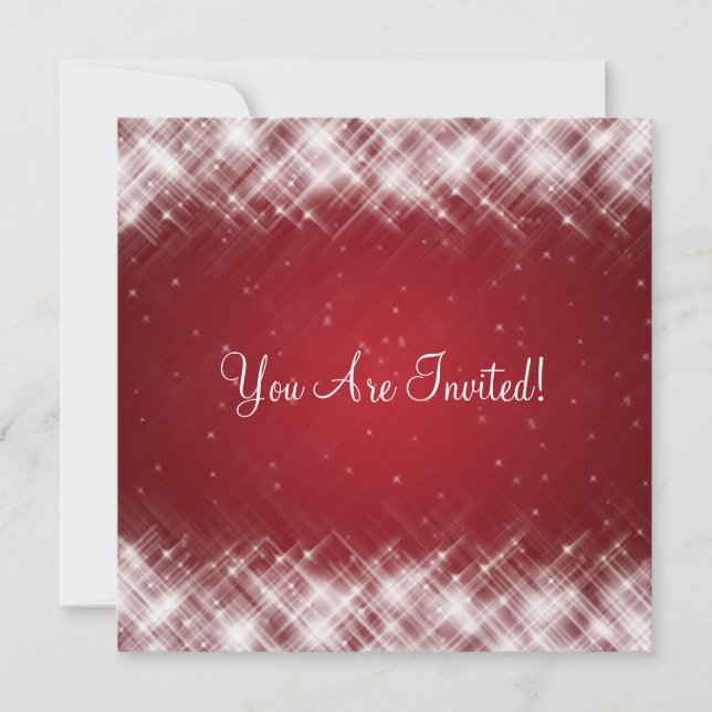 Elegant Bridal Shower Glamorous Sparks  Red Invitation (Front)