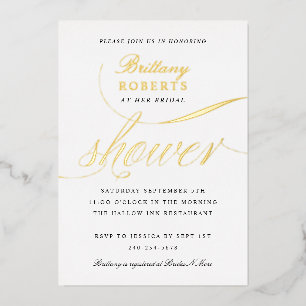 Elegant Bridal Shower Gold Foil Invitation