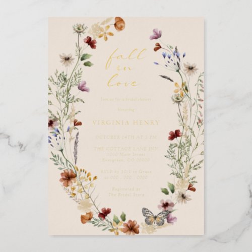 Elegant Bridal Shower Gold Foil Invitation