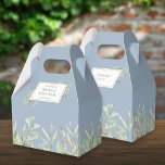 Elegant Bridal Shower Greenery Leaves Dusty Blue Favor Boxes<br><div class="desc">Elegant soft greenery leaves bridal shower favor box featuring delicate watercolor leaves on a dusty blue background framing your thank you message set in modern typography. You can personalize with your own thank you message on the reverse. A perfect way to say thank you to your guests! Designed by Thisisnotme©...</div>
