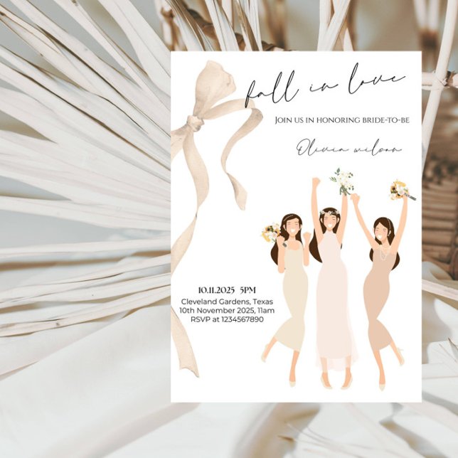 Elegant Bridal Shower- Happy Bride & Bridesmaid  Invitation (Creator Uploaded)