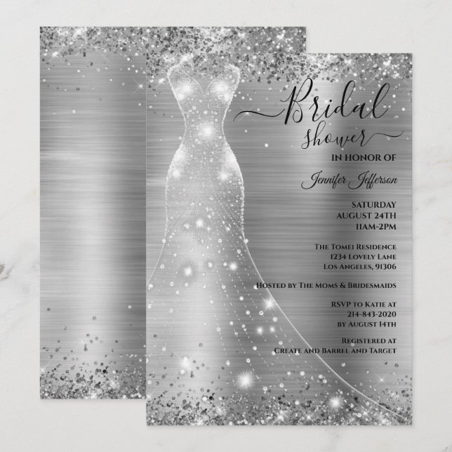 Elegant Bridal Shower Invitation (Front/Back)