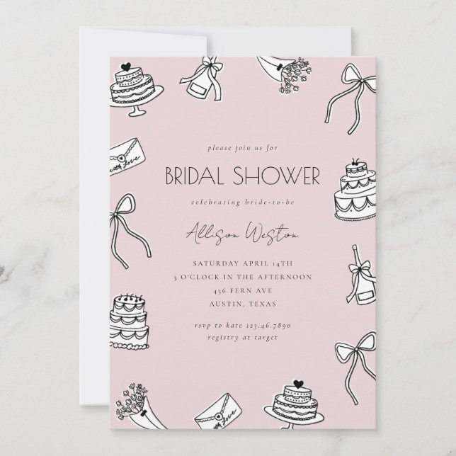 Elegant Bridal Shower Invitation (Front)
