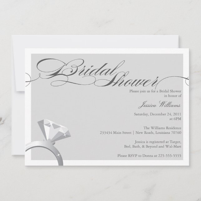Elegant Bridal Shower Invitation (Front)