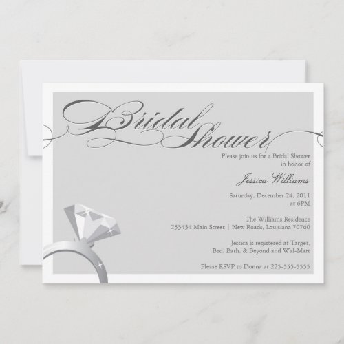 Elegant Bridal Shower Personalized Invitations
