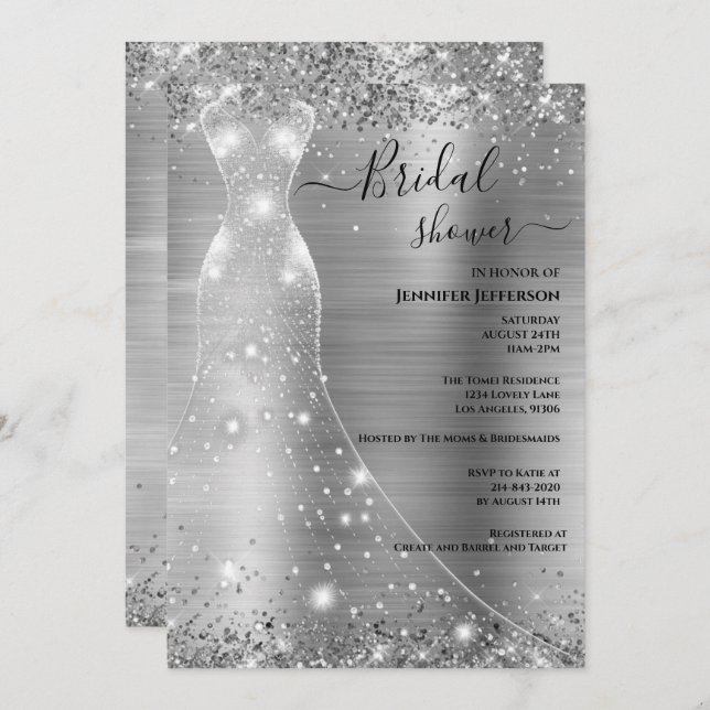 Elegant Bridal Shower Invitation (Front/Back)