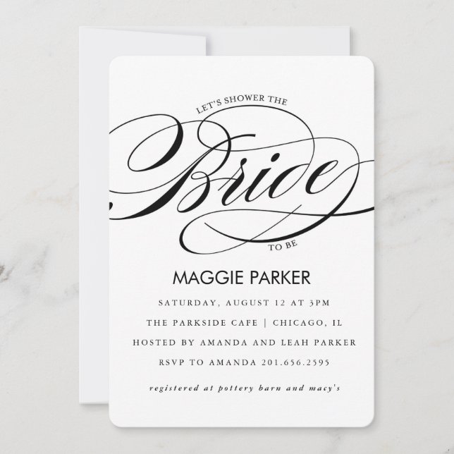 Elegant Bridal Shower Invitation (Front)