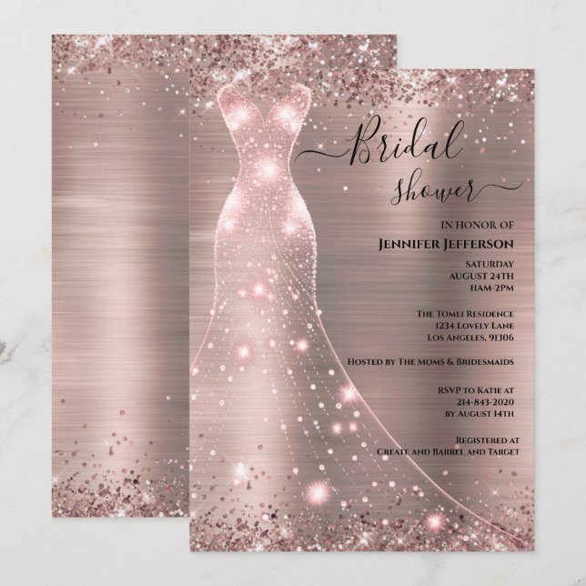 Elegant Bridal Shower Invitation (Front/Back)