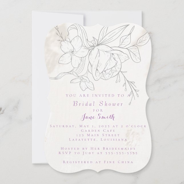 Elegant Bridal Shower Invitation (Front)