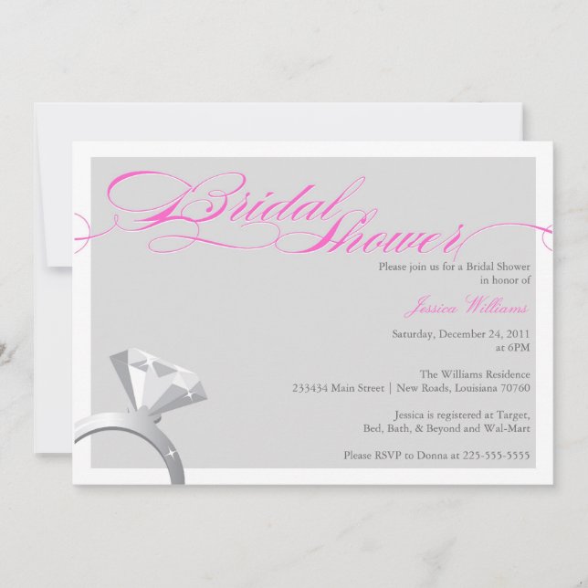 Elegant Bridal Shower Invitation (Front)