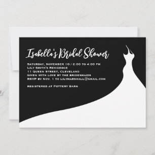 Elegant Bridal Shower Invitation black